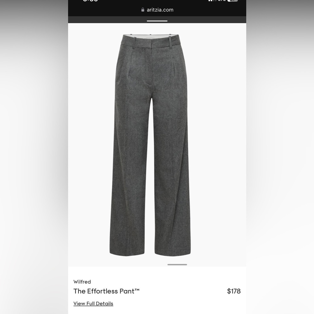 Aritzia effortless pant in dark gray